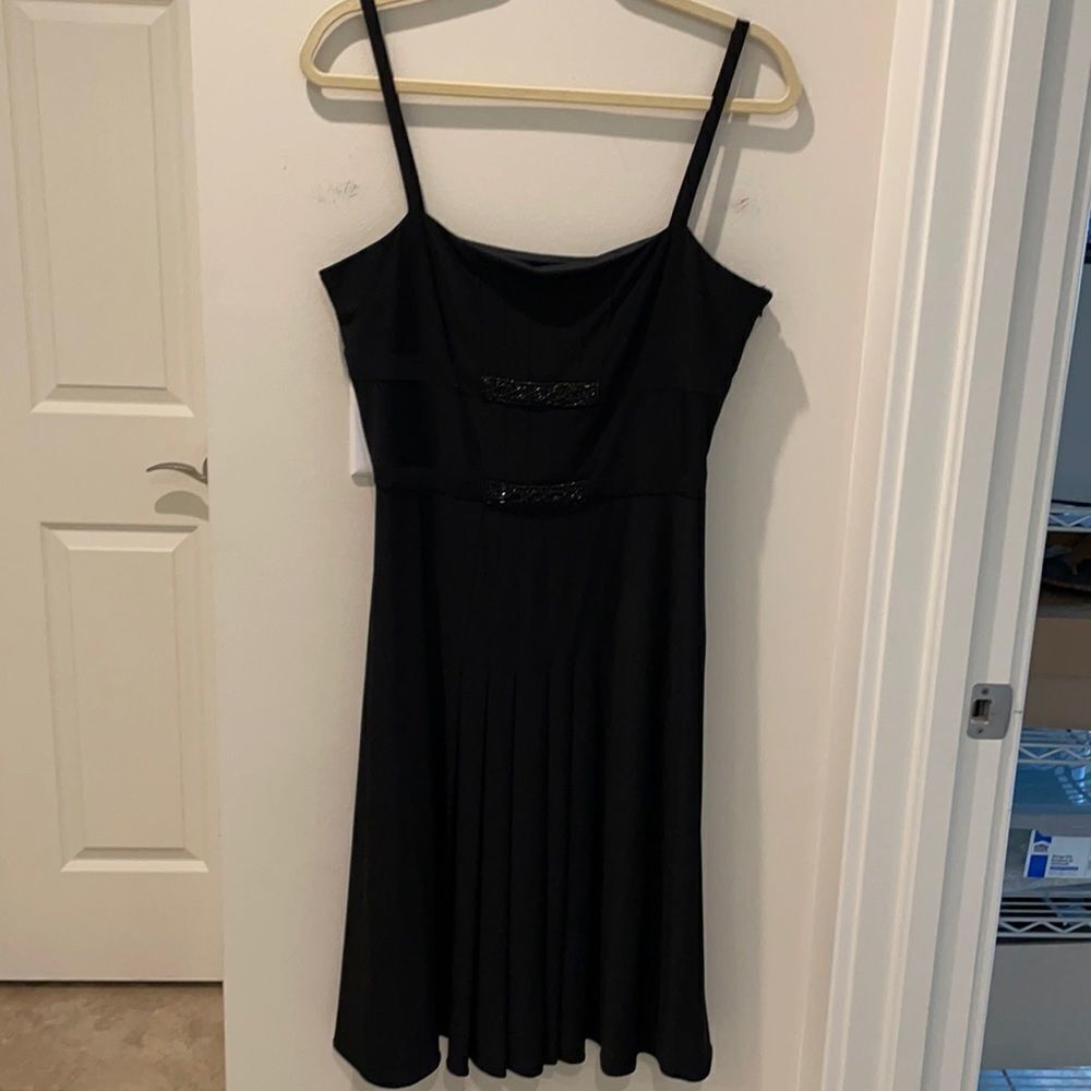 Nine West dress black spaghetti straps mini 12